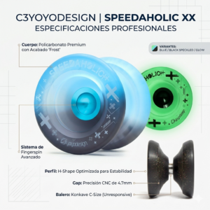 YoYo SPEEDAHOLIC XX de C3yoyodesign y 3 cuerdas